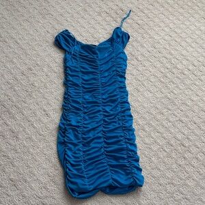 Zara Teal Ruched Dress